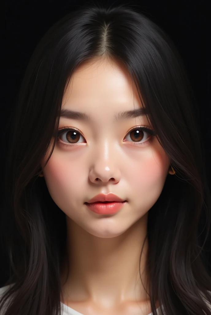 classical painting, ((close-up: 1.4)), details of the face of a Asian girl in a white dress, Asian, young girl, tan skin, detailed drawing of the face, black hair, gold eyes, monochrome image with accent color, freckles, quirky , white eyes, extreme details . Smile, excited, in love, shy