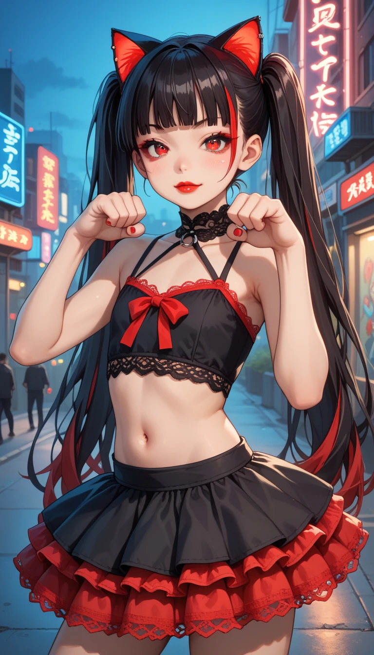 ((Biologically correct limb count)),(( From head to toe,Full-body photo including face)),4K,((Standing position)),masterpiece,((Focus on the face)),((Symmetrical facial features)),Eyes with detailed description,Beautiful woman,Great style,Beautiful arms,Beautiful legs,Beautiful Hands,(Small Ass,Thin thighs),Facial detailing,Small earrings,necklace,(Red and black enamel sailor suit,Checked mini skirt((Black high heels,Black patterned stockings))),((Taking a class in a school classroom)),,Realistic photo,Stand at an angle