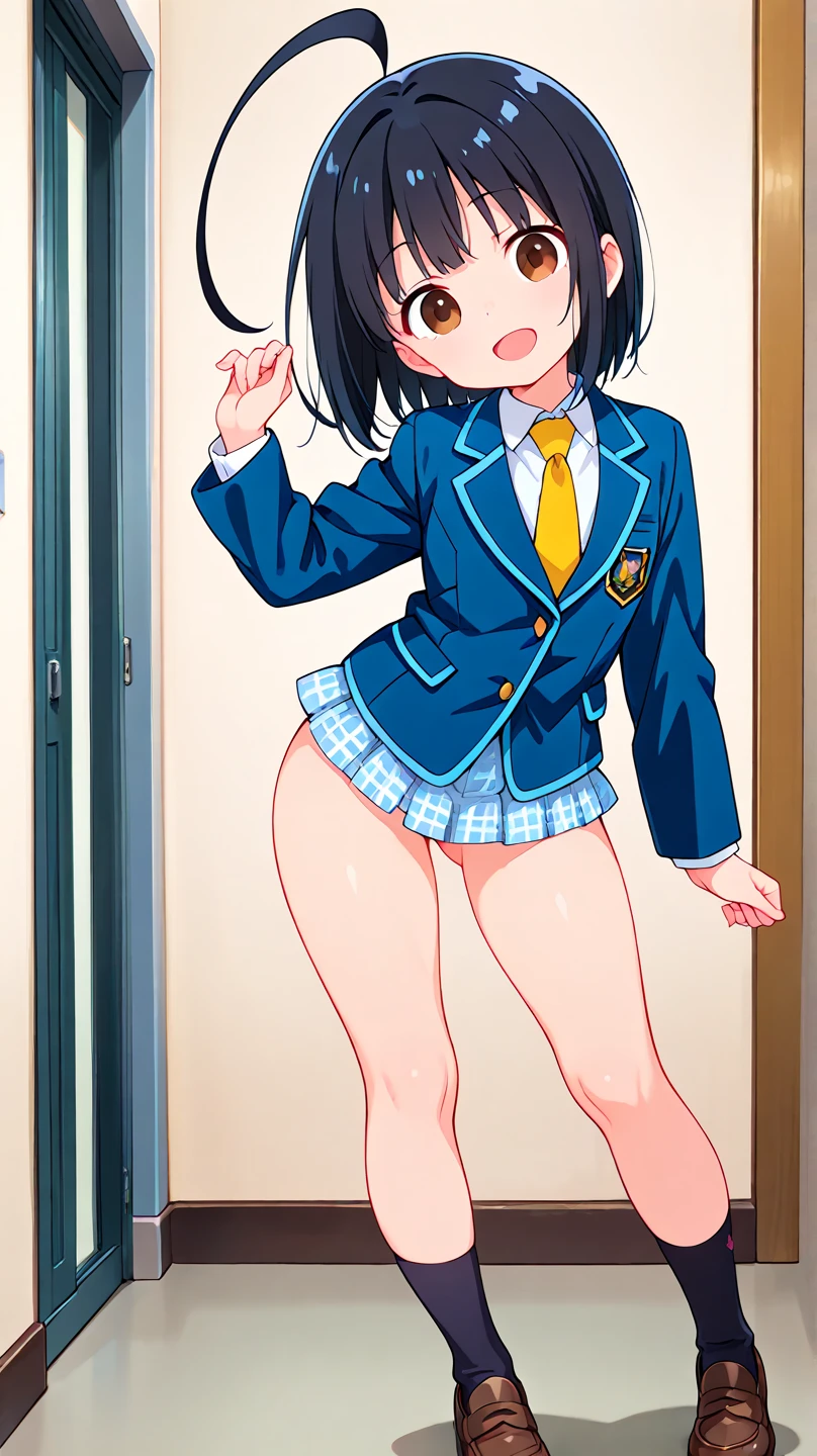 Highest quality, masterpiece, High resolution, ((Perfect hands, Perfect Legs, Perfect Anatomy)), One Girl, alone, whole body, blush, smile, I401KC, Brown Hair, Short ponytail, White shirt, Sleeveless, headgear, School Swimsuit, Sunburn, Sunburnlines, dark skin, Sailor shirt, Orange sailor collar, Completely naked, ,((nsfw))