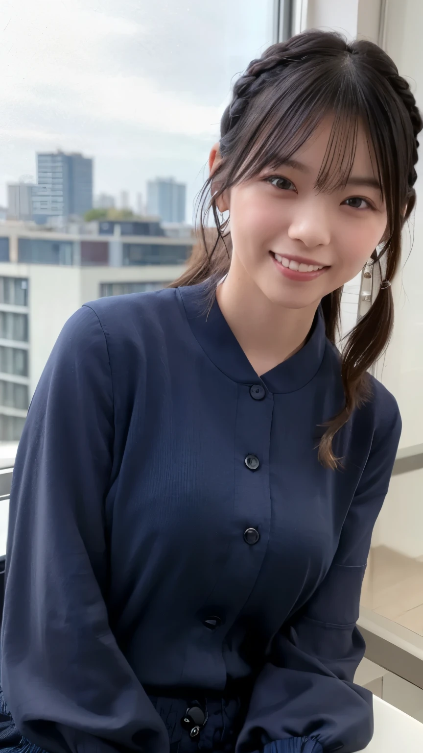 (Highest quality:1.5)、(masterpiece:1.5)、(8k:1.5)、(Big Breasts:1.35)、(Light blue checked sleeveless dress:1.5)、(Slender:1.2)、(Blushing:1.5)、(Feeling embarrassed:1.5)、(smile:1.5)、(The background is the hotel:1.7)、whole body、Hotel Bed、(Erect nipples:1.3)、(Thin and beautiful legs:1.3)、Braid、Glasses