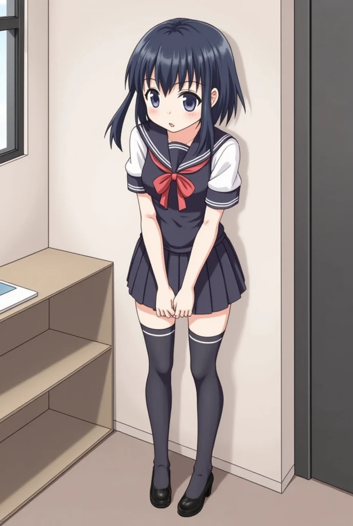 masterpiece, ultra quality, ultra sharp, ultra detailed, 1girl, solo, (((good anatomy))), haduki kurumi, (tattered torn dripping wet white gym shirt), navy gym pants, animal ears, randoseru, name tag, Japanese anime pose, laugh, BurumaShorts, Buruma, Gym Uniform, (((lying:1.4, spread_legs, legspread, split_legs, spreading legs)), (randoseru backpack:1.4), (smirk smile), buruma, blue buruma, black buruma, (cameltoe), (tattered torn short sleeve white gym uniform with colored hem), (tiny nipples), (white long loose socks), strong lighting, legspread, bukkake, cum on clothes, cum on legs, cum on buruma, cum on bloomers,