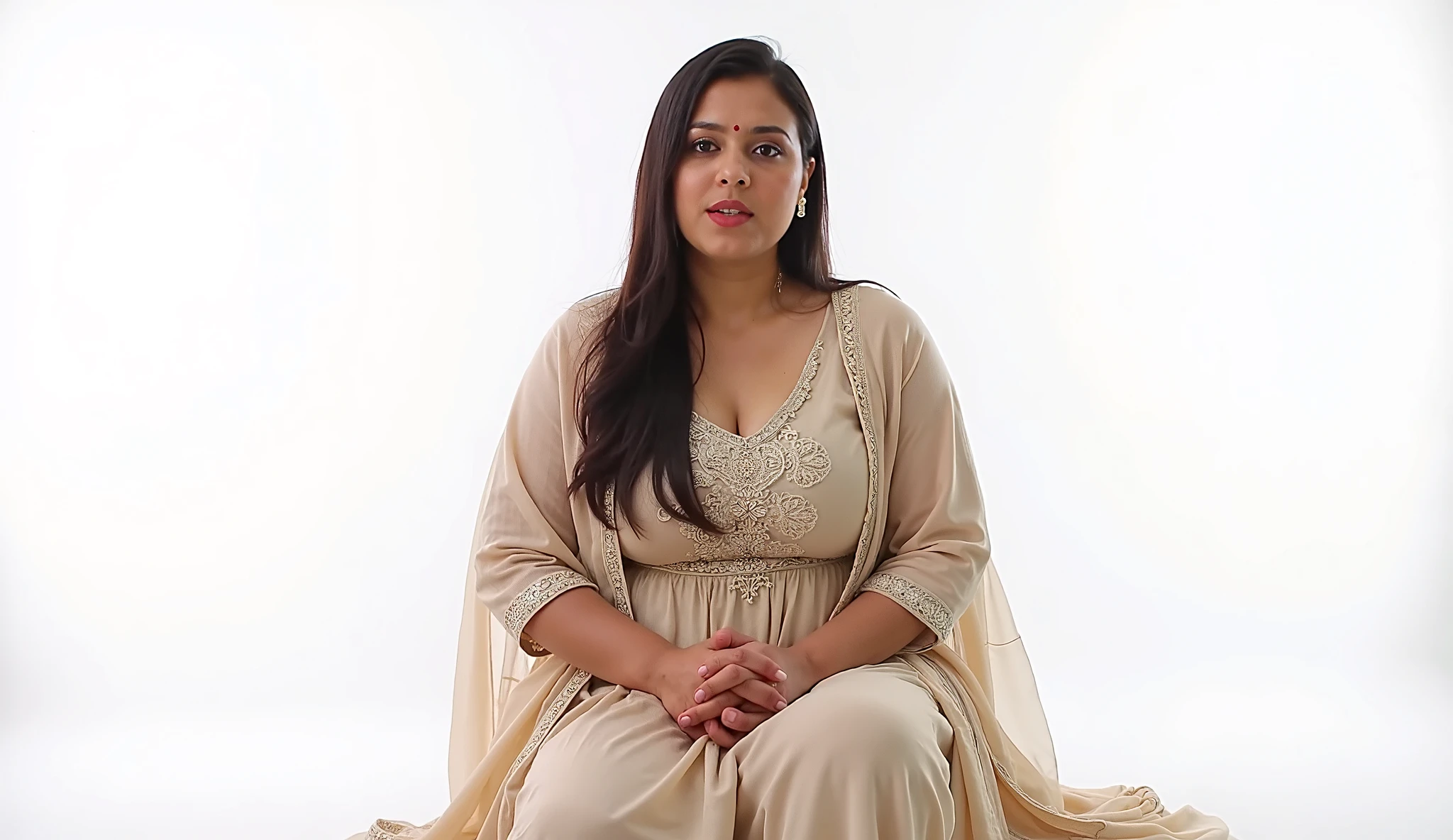 Day scene, full body photo of a plus sized 45 year old indian with a man from top view, (Masterpiece, Best Quality, High Resolution), office Background, (cum Splash on her breasts and nipples, cum Splash on her face, Splash of cum, cum Splash on her blouse, cum Splash on her eys), Sweet 25 year old South indian women sitting on her knees in a crowded party hall with a man, hour glass body red lips, silver colour silky gown, lightly makeup,ultra realistic, realistic, look at viewer (cinematic:1.3), intricate details,