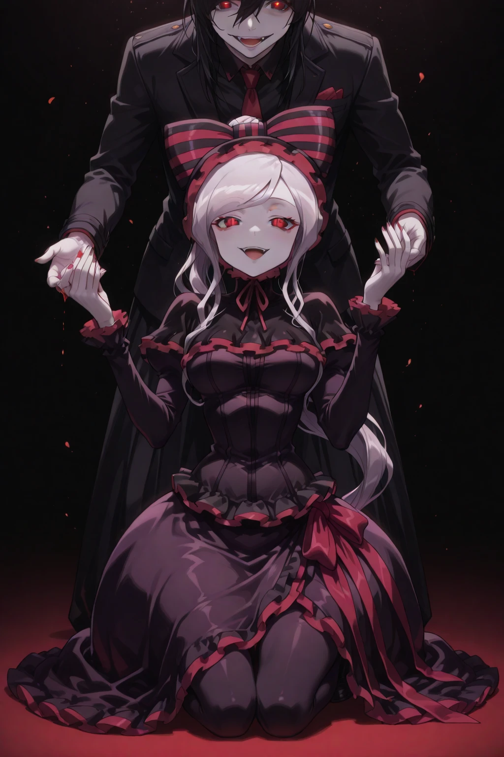 <lora:Lieselotte_Achenbach:0.8>Lieselotte, 1girl, boots, doll, dress, hug, solo, joints, gothic fashion, doll joints, white hair, frills, red hair, hairband,
masterpiece, high quality, very_high_resolution, large_filesize, full color,