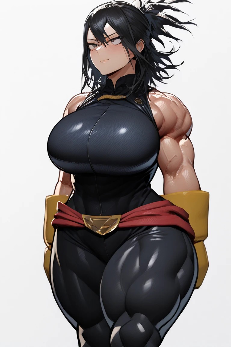 (((((1 girl))))), black hair, yellow eyes, very long hair, ((((((muscular)))))), tall, pale skin, ((tight dress)), ((full body)), (solo)