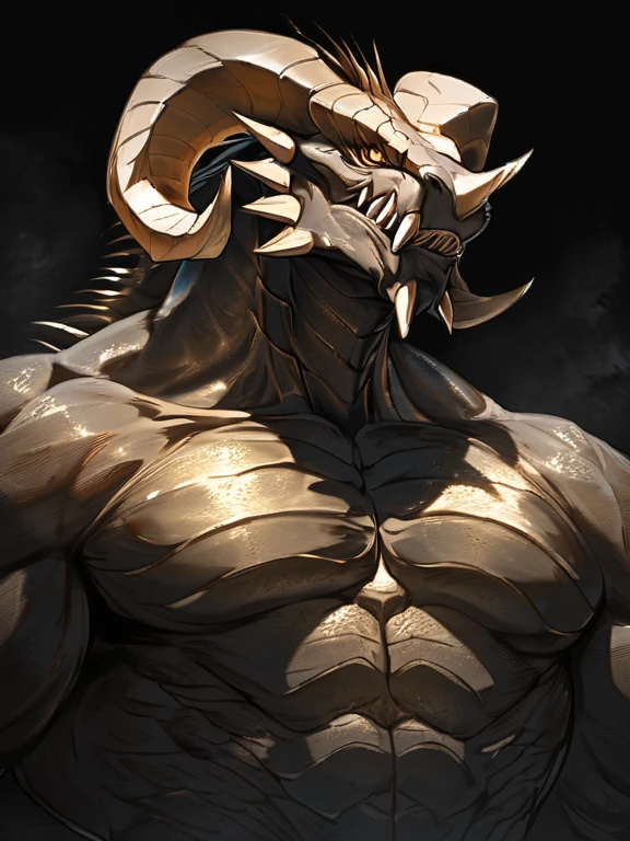 (delicate e detailed) Obra-prima em CG com um (black skinned demon) com (human characteristics), (Male gender) e (huge bulge) adorned com (pecs e scales). Ele tem (horns e earrings) para mostrar seu (powerful e dominant) natureza. The character is holding his bulge com (massive balls e sheath) visible, creating a sense of (sexual tension) na cena provocativa, corpo nu Bolas grandes e baichas, the big excited and cummed penis comes out like a shot and oozes white goo on the top of the penis, (penile erection：2.5), huge erection, testicles, natureza. dele (very long tongue) e (presas afiadas) are prominent features, Enquanto seu (Trilha feliz) adiciona um toque de (masculinidade sensual). the very muscular demon with a reaction of lust and malice, wanting to rape the Asedian human, grabbing his head, making him swallow, feeling delicious, sucking with his mouth, swallowing, keeping his mouth on the penis and the demon feeling the human&#39;s mouth, becoming red and excited
