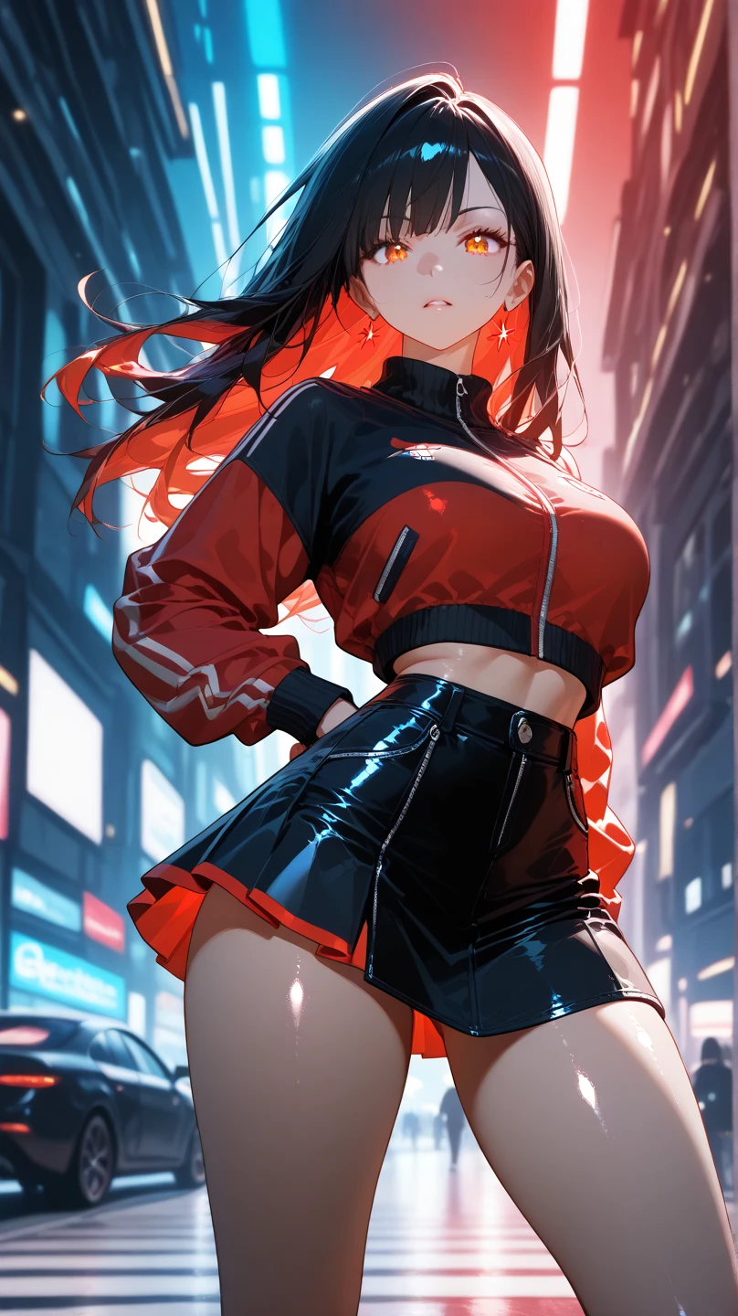 1girl, jet black hair, glossy hair, ponytail, tsurime eyes, beautiful woman looking back, oriental dragon tattoo on shoulder, riding on honda nsr250r motorcycle, anatomically correct, realistic skin texture, not glamour, multiple angles, japanese illustration style, (best quality, 4k, 8k, highres, masterpiece:1.2), ultra-detailed, (realistic, photorealistic, photo-realistic:1.37), HDR, UHD, studio lighting, ultra-fine painting, sharp focus, physically-based rendering, extreme detail description, professional, vivid colors, bokeh