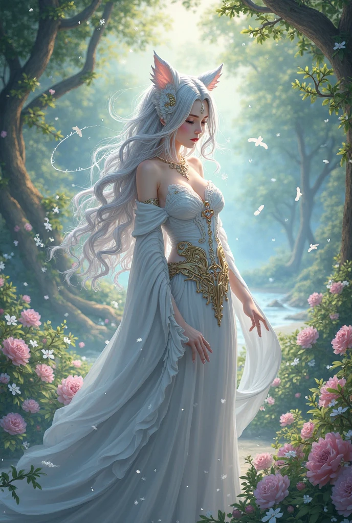 The Enchanted Sylph is a female character in a fantastic costume, (solo), possessing fairy-like beauty and elegance, descended from the enigmatic Glimmering Woods. It is a half-fae, half-human kind of heroine who possesses special abilities. Features such as luminous, soft skin, bright, expressive eyes, silky hair, gossamer threads that she wears on her body, with her magical gifts being communication with nature and creation of illusions. But despite all her beauty, she is humble and full of great compassion, using her gifts to help others. Maybe she's quirky—collecting treasures or speaking in riddles. The character goes through a hard time: either her home is under threat or she is torn between her two worlds.