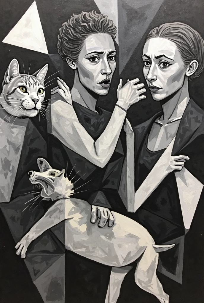 <lora:SDXL_Cardboard_drawings_Sa_May_V4:1> Cardboard drawings a woman with cat
