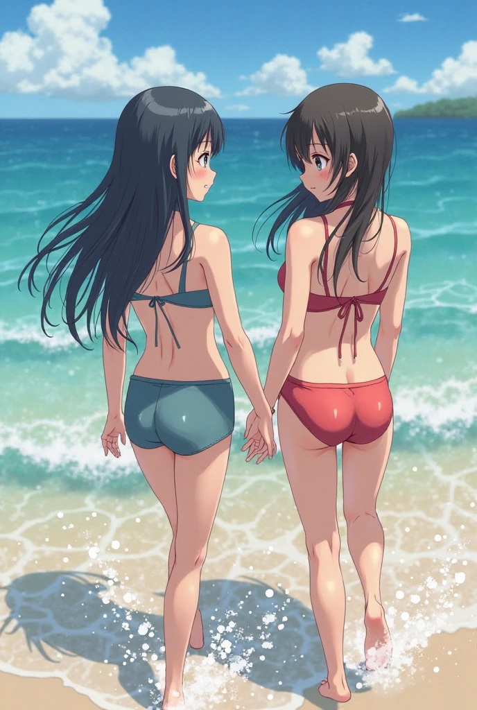 (((High resolution:1.5))), (((Very detailedな:1.5))), (((Three Girls:1.3))),((7Head to Body:1.3))、 (((beach,Outdoor、Midday light background)))、(((Happy expression))), (((smile:1.5)))、(((Beautiful and detailed eyes:1.3))), (((Very detailed))), (((Details face:1.5))), break ,sunny、(((Nude:1.5))),(((Very delicate body:1.5)))、(((Very flat chest:1.5)))、((Small waist))、((thigh gap:1.3))、Friendly atmosphere、(((spread legs:1.3))),(from side:1.2),(((short twintails:1.5))),