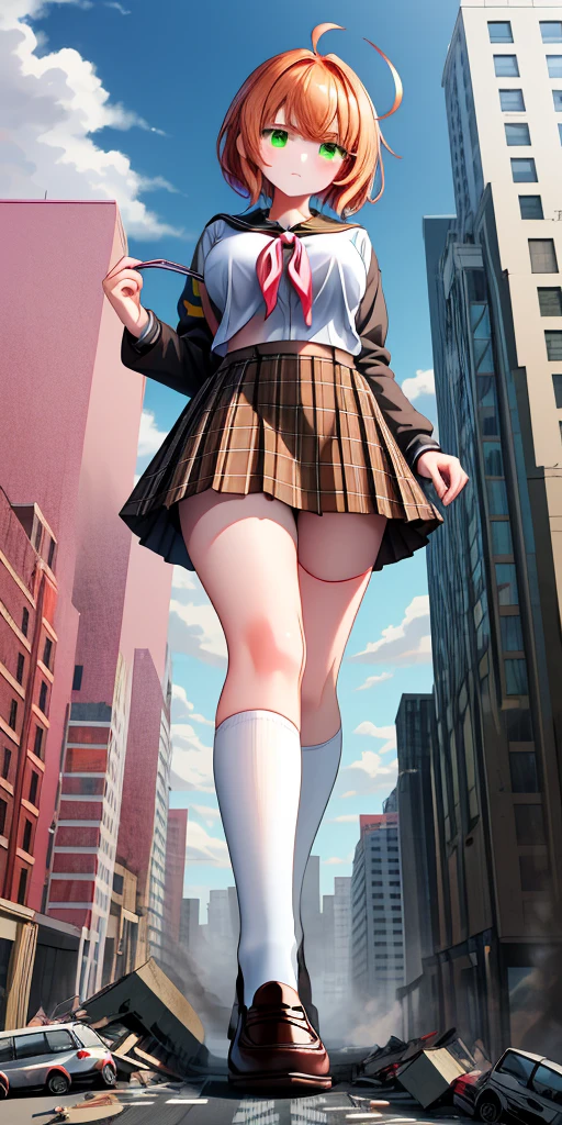 4k high resolution, anime young girl, hentai, school uniform, big boobs, tight clothes, boobs bulging out of school uniform clothes, big thighs, sexy, age anime girl