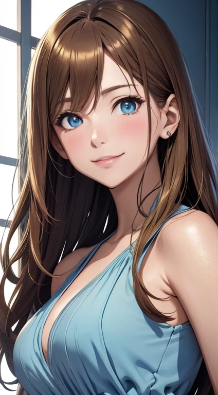 (highest quality:1.2, Very detailed, Latest, Vibrant, Ultra-high resolution, High Contrast, masterpiece:1.2, highest quality, Best aesthetics), 1 female, Beautiful girl smiling, Beautiful eyes, Detailed face, Long eyelashes, double eyelid, Random Pause, (Cute pose, Anatomically correct), Brown Hair, Girl with rabbit ears headband:1.2, Rabbit long ears, Bedroom Background.
