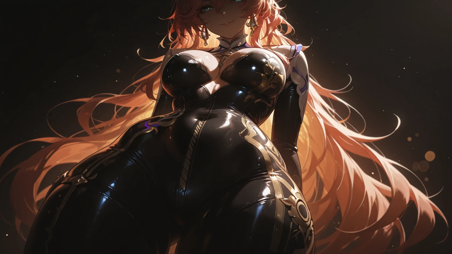 nihilister (nod: Goddess of Victory) big breasts tight black clothes full body body with sexy curves