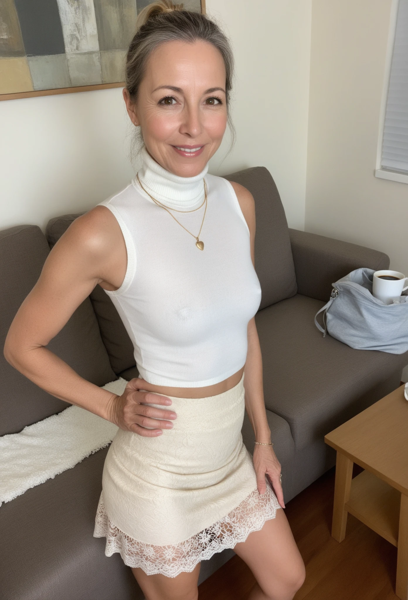 Eine junge Frau, 20 Jahre alt, Ihr Vater stammt aus Asien, ihre Mutter aus Deutschland, sie ist in einem club in las vegas und macht party Leichtigkeit und Verspieltheit, Dissolve images, She is slim and has slightly tanned skin, (Ihr Haar ist mittellang dunkelblond), Ihre Augen sind blau, She has a charming smile and is small, Cute dimples, Ultra-Weitwinkel-Aufnahme, full entire body, full body shot, to portray their authentic and happy facial expressions, full-body shot, Professionelle Fotografie, 8k, HDR