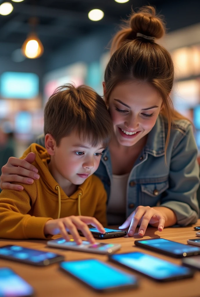 that a comparison can be seen between some children doing similar activities and others using technological devices