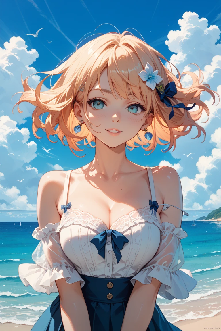 score_9, score_8_up, score_7_up, score_6_up, source_anime, Summer sea and beautiful girl