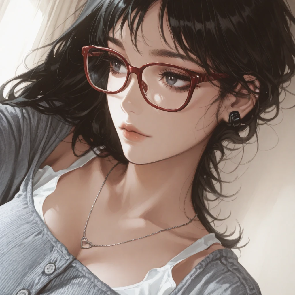 ((Highest quality)), ((masterpiece)), (detailed), One Woman,Beautiful woman,Japanese women,Crying woman,Full Body Shot,28-year-old married woman,Beautiful body lines,Beautiful Face,Clear Eyes,Hard, Beautiful Skin,Beautiful Hands,Beautiful feet,Long limbs,Black Hair,Beautiful long hair,Shiny Hair,Thin lipouth half open,Big Breasts,Blushed,blush,Embarrassed expression,Heavy breathing,Expressions of Ecstasy,Black-rimmed glasses,Dull eyes behind glasses,
Full Body Shot,Are standing,Leaning forward,Writhing Woman,
wearing a gray knit sweater,Turtleneck sweater,Sleeveless sweater,Sleeveless sweater,Beautiful clavicle,The sweater fits the woman snugly.'Body,乳首がAre standing,The fabric of the sweater is thin,NSFW love juice running down thighs,You're seducing me???Crying face,Climax expression,Ecstasy Facial Expressions,Orgasm facial expression,blush,A lot of love juice comes out of the mouth,Pussy in full view,Plenty of love juice from the pussy