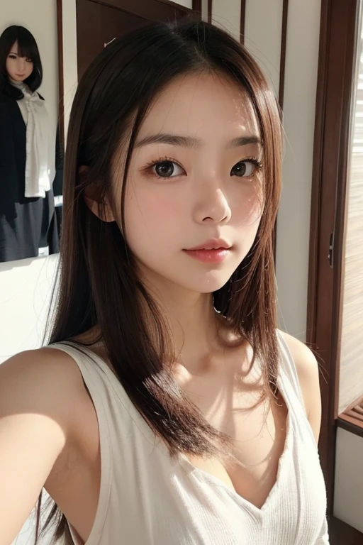 ((Best Quality, 8K, Masterpiece: 1.3))
A captivating 20-year-old Korean man,
Rocking Korean style long hair,
Chiseled face allows for sturdy features,
Defined nose complements his handsome visage,
Detailed eyes and face exude charm,
Soft lighting accentuates his good looks,
Set within a sophisticated studio,
High resolution keeps every detail visible,
Mouth details reveal a smile,
Thin mouth opens slightly, showcasing sorrisos,
Whole body showcased with a perfect figure,
Picture of both shoulders highlighted,
Wearing a stylish white T-shirt