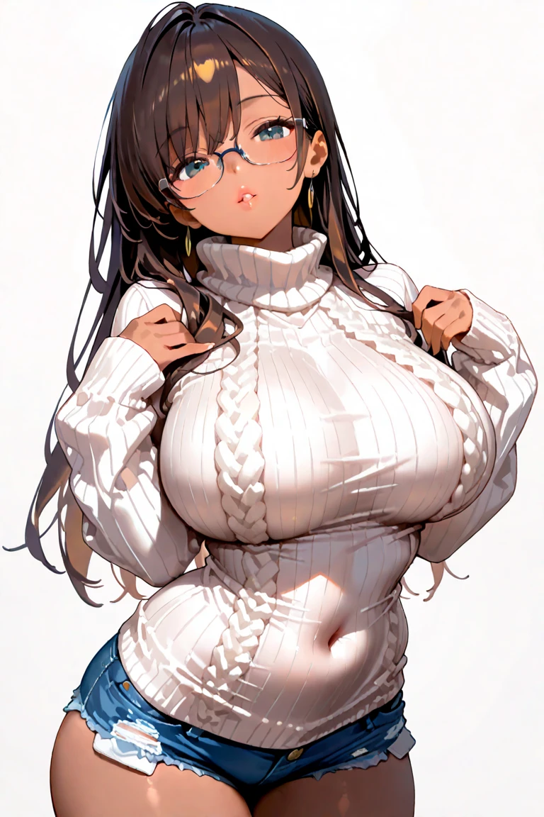 2heads, tall chubby woman with 2 heads. Massive breasts. Teenager. In a bedroom with a window. Wearing a sweater, wearing jeans. Messy maroon hair in a ponytail. Blushing. Spunky. Goth. Thick eyeliner. Gorgeous thin mature face. Seductive. Huge fake round tits. Huge thighs. Girlfriend. Smirking. Sexy pose.