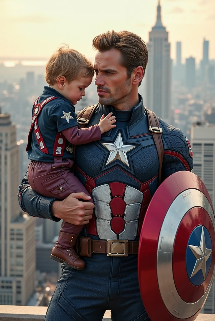 Captain america with baby