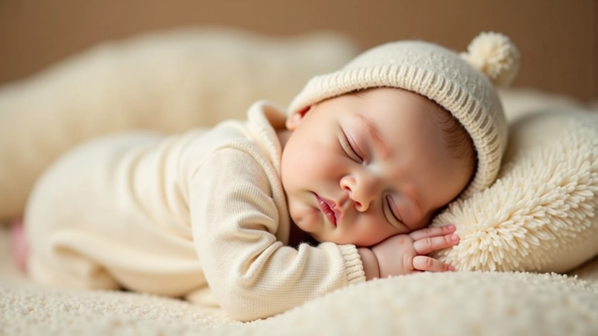 cute bear Sleeping baby fluffy Soft impression high resolution