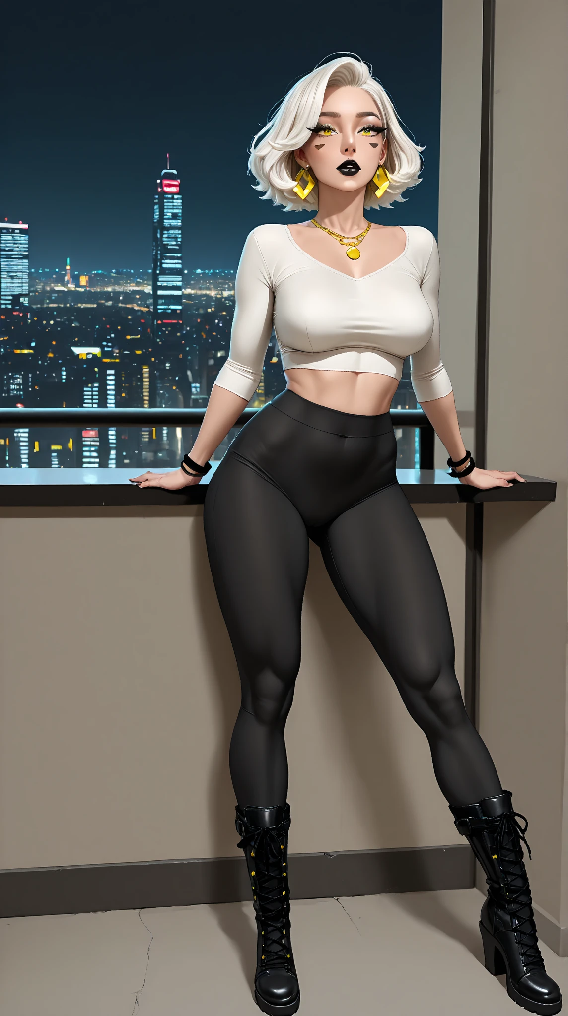 Full body view, feet in view,16 year old woman, (More realistic skin texture:1.2), natural skin textur, tanned skin, ponytail hairstyle, pantyhose, no shoes
(frightened:1.2), kat sweets poses, leaning, sexy photo, Cloth & Dress, (Tattoo), nvinkpunk Detailed cyberpunk city, sunset
lightroom