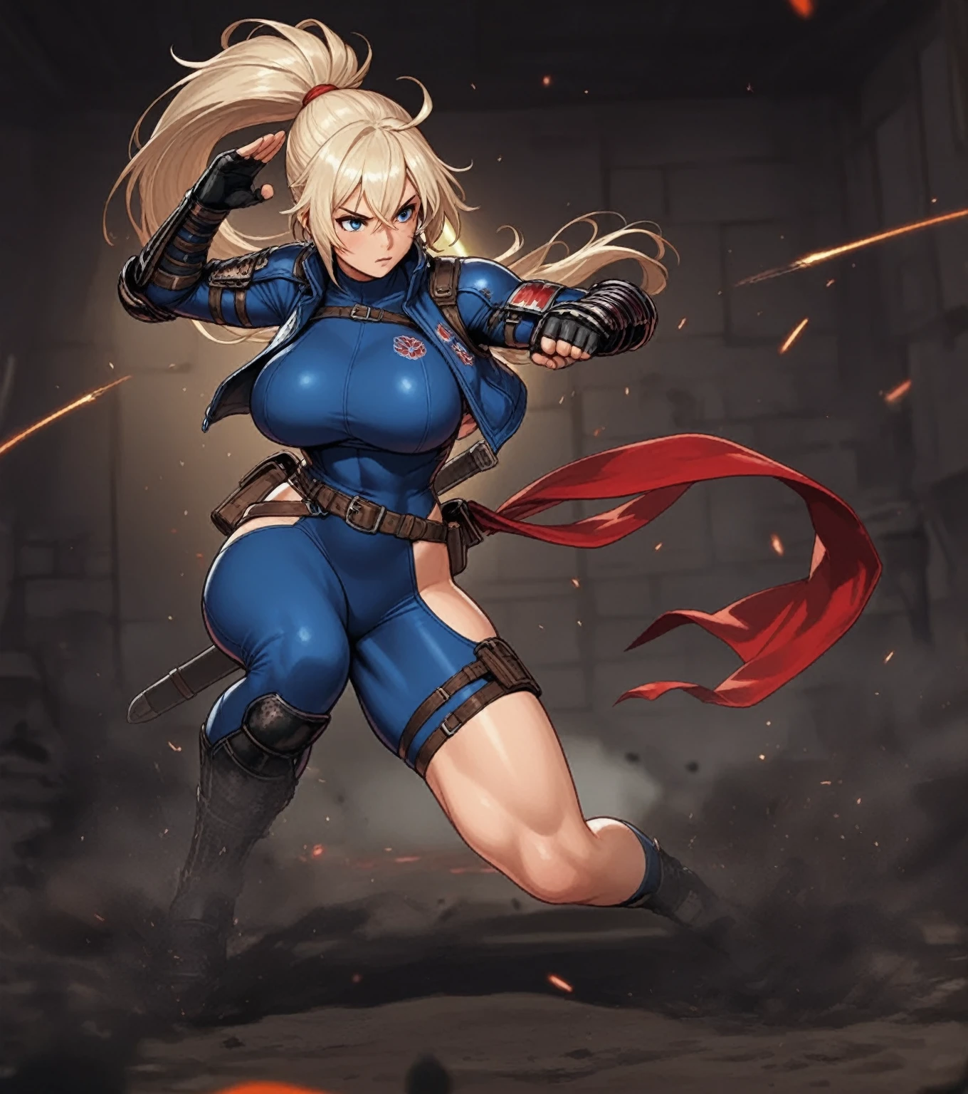 ultra-detailed, Explicit, Beautiful body, Beautiful Nose, Beautiful character design, perfect eyes, perfect face, ultra highres, 4K, beautiful legs, perfect legs, Nice hands, Perfect hand, Masterpiece, Best Quality, Highly detailed, illustration, absurdres, street fighter, doll suit, shadaloo doll, dollsuit, expressionless, blank eyes, looking at viewer, red gloves, emotionless, black latex, corrution, mind control, female combatant, full body, hypnotized, unhappy trance, full body suit, ribbed bodysuit, both arms at side, obey, perfect female body, extremely glossy latex, hypnosis, hypnoLora, empty eyes, Mind control device, poses, submissive_pose, Slave, hat, necktie, Standing up straight, Standing, Standing at attention, hat, necktie, belt, latex, ribbed bodysuit, thighhighs, garter belt, Fighting Stance, military, thigh boots, solo, 1girl, Ootomo Sourin, Blue eyes, blonde hair, medium hair, Sengoku Otome, praying, nun, cross, praying hand, hands together