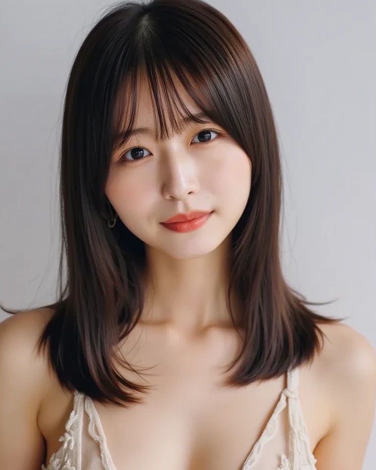 8K、top-quality、​masterpiece、超A high resolution、Beautiful Japan female elegance、There is a good、Transparent atmosphere、sexy lip、oblique bangs、Medium Long Hair、a necklace、Show your forehead、natural soft light、1girl in、Delicate skin、Duck mouth、Hanging eyes、Thin thin eyebrows、Brown-eyed、24 year old、a large bust、the shape of the breast is clearly visible、New Female Announcer、Looking at each other、large full breasts、Uniqlo Extra Fine Merino Rib Turtleneck Sweater、Sleeveless、Red tops、from waist up、stretch skinny pants、HEATTECH ULTRA STRETCH HIGH RISE LEGGING PANTS、morning、office building、smil、crouching down、Spread your legs apart、Ass big、stick out buttocks、