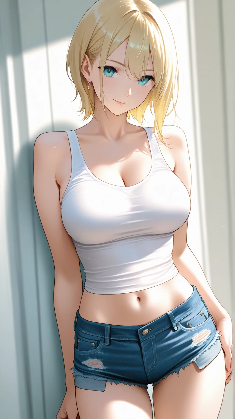 (Highest quality, High resolution, Realistic), whole body, Elegant mature woman, blue eyes, Long Hair, Side bangs, Blonde, See-through tank top, Large Breasts, Ultra-fine CG 8K, Beautiful CG, Soft Light。,(Penetration Sex,Creampie Sex,Cums many times),,1 Male,rape