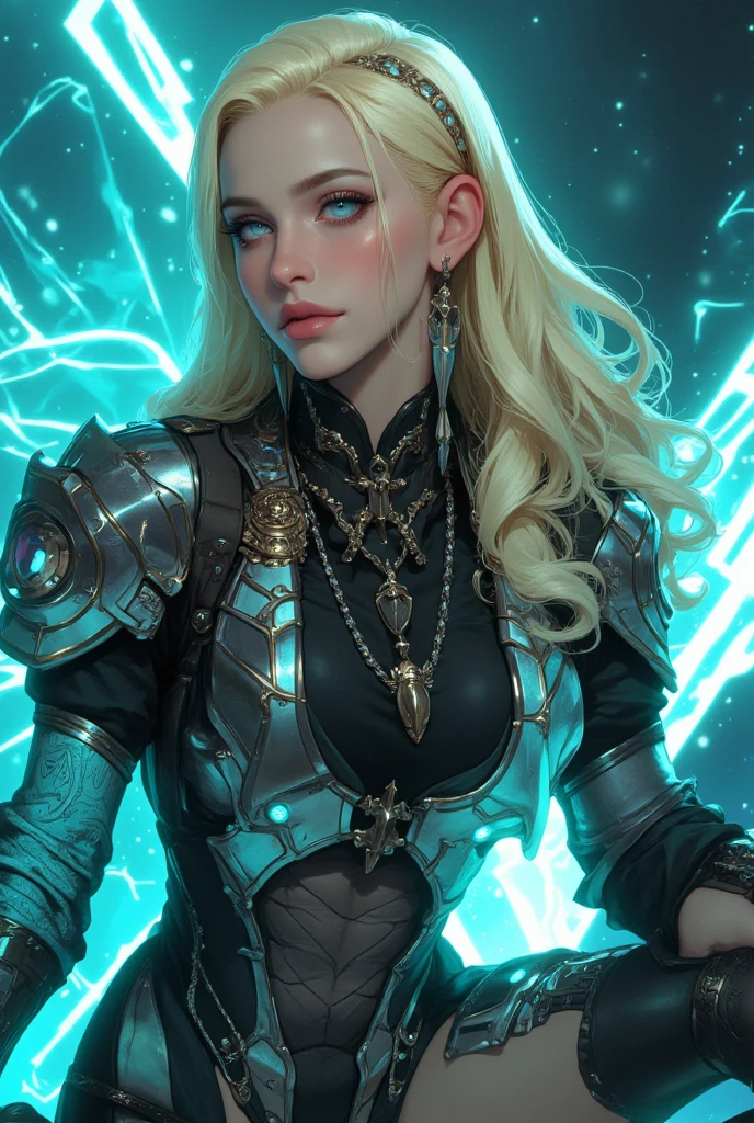 a  photo of a sleek [siren|temptress] , edgThunderstruck, a woman with sunglasses with a choker in armor,lightning bolt ,wearing edgThunderstruck_armor, electrified, weilding thunder, <lora:edgThunderstruck:0.725>,  perfect face, pretty face, teal eyes, dark blonde hair, long hair, flat chest, lush detail, absurdres,