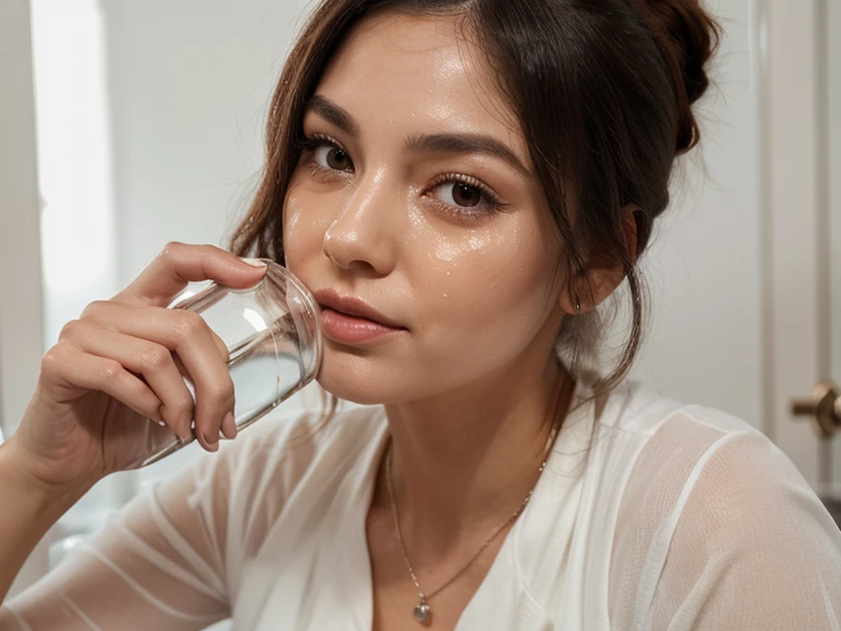 ella face, drinks semen from medical flasks