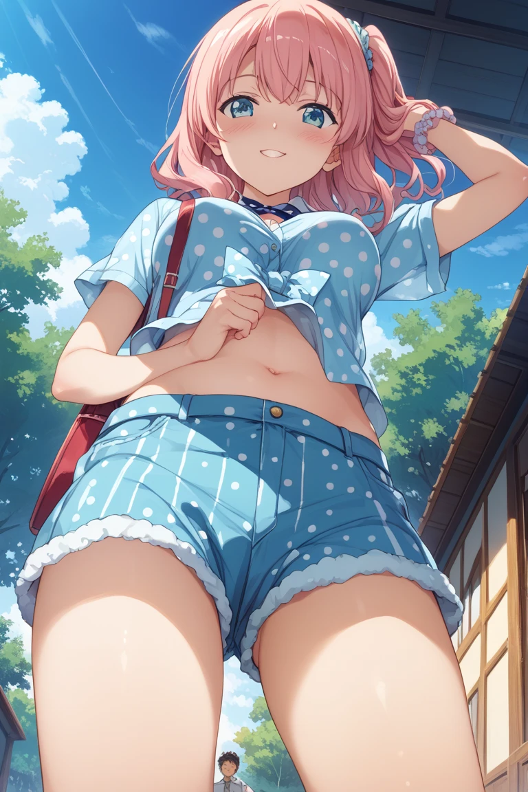 5 year old girls lifting up their skirts without panties while wet