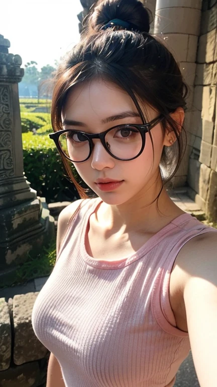 (best quality,8k,highres,masterpiece:1.2), realistic, photorealistic:1.37, UHD, studio lighting, sharp focus, extreme detail description, professional, vivid colors, bokeh, portraits, beautiful detailed face, beautiful detailed eyes, beautiful detailed lips, extremely detailed hair, youthful appearance, seducing face, erotica, cleavage, big breast, seducing smile
