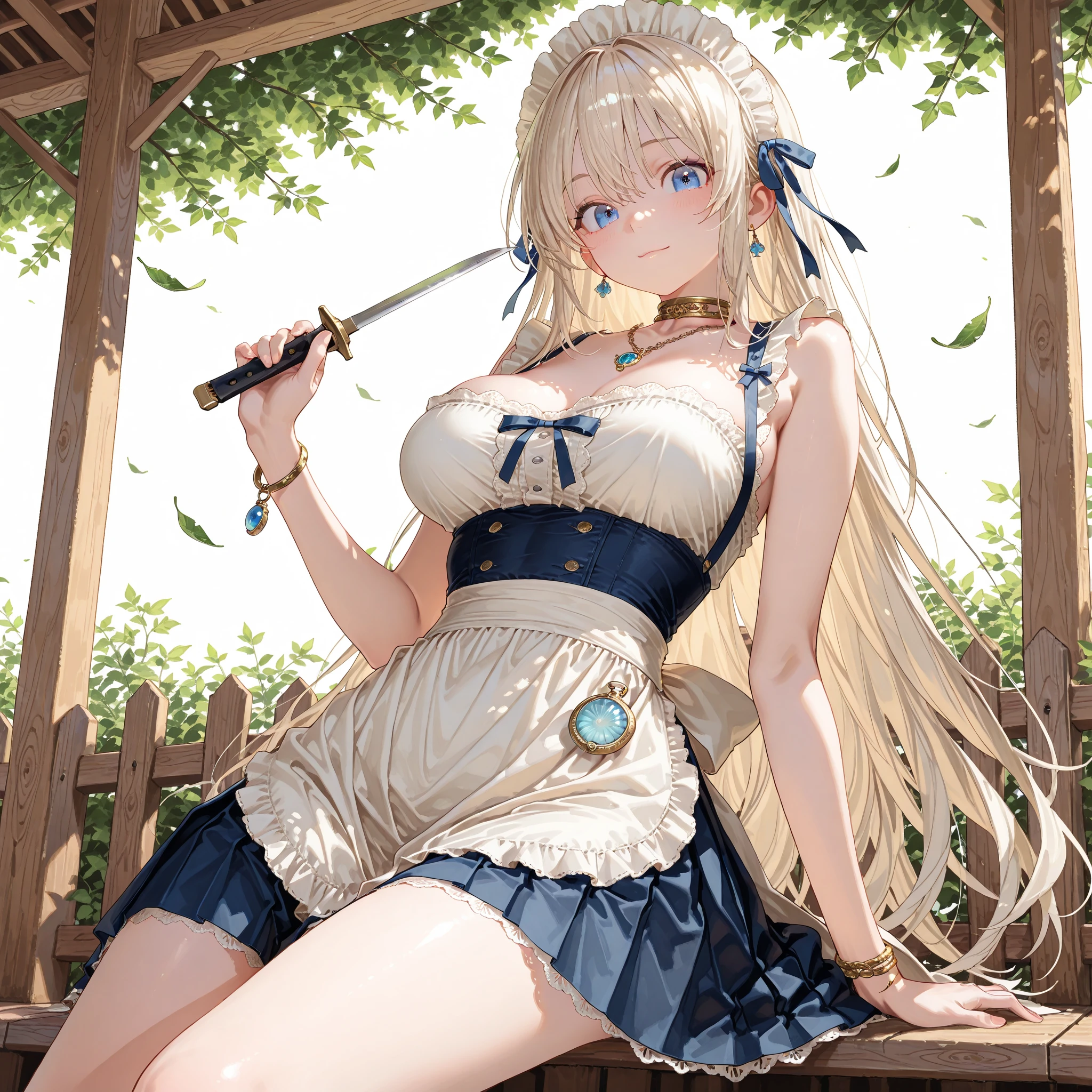 Anime-style image of a woman in a short dress sitting on a cobblestone sidewalk, , Beautiful anime girl squatting, a Surreal , Anime girl crouching, Seductive anime beautiful girl, Surreal , Lori, Photorealistic Anime Girl Rendering, Smooth anime CG art, Cute anime beautiful girl in a nice dress、A beautiful girl with silver blonde hair wearing a beret and high heels、