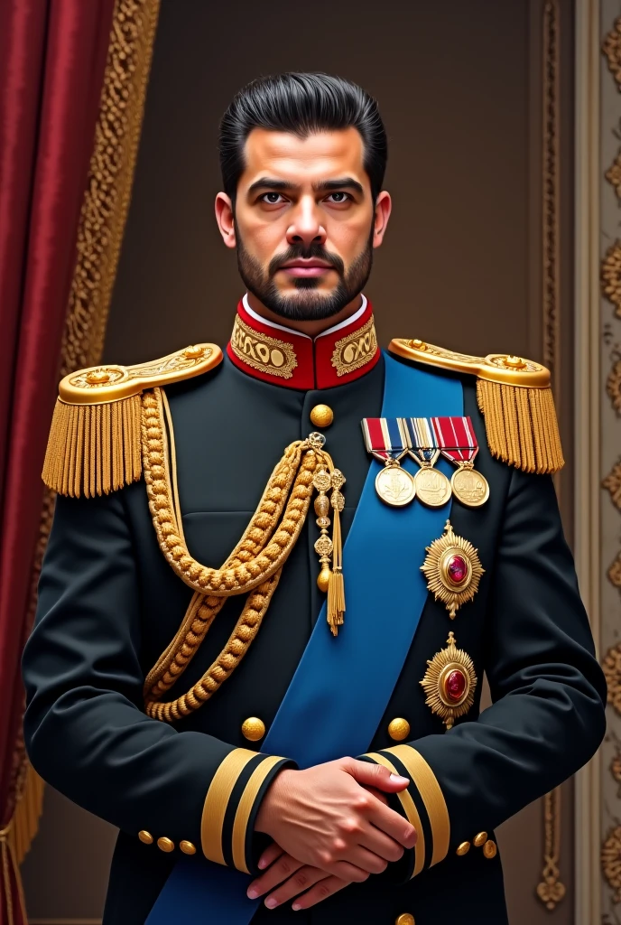 ((1Homem maduro)), com (Costume of the British Empire:1.2), ((Autoretrato do rosto:1.3)), rosto realista com detalhas intrincados, com cores vivas, auto contrast, saturarão alta |, (fotorrealista:1.5), .cgi, UHD, 8k UHD.