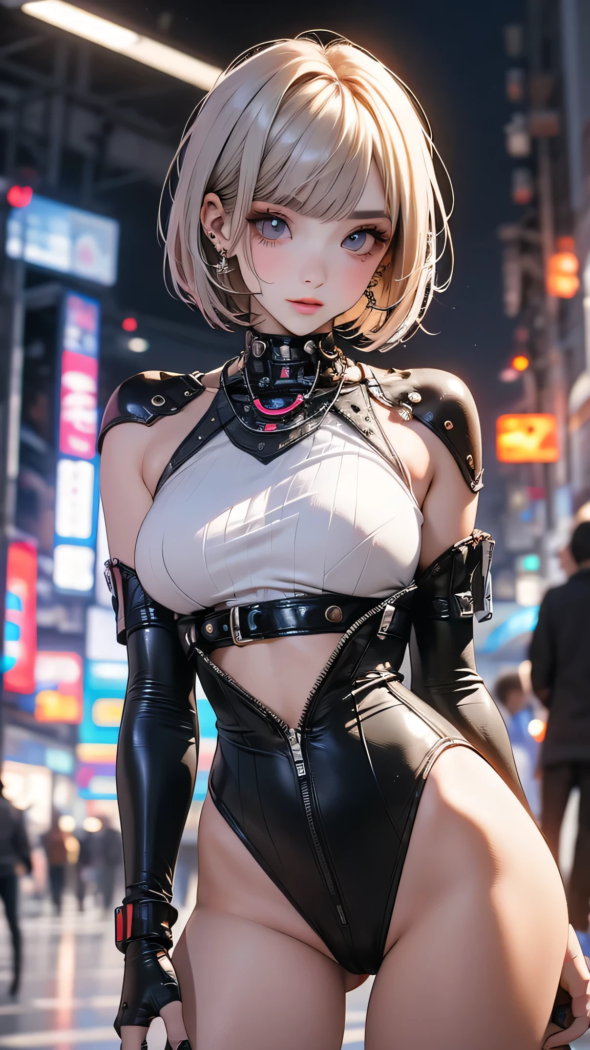 There is a woman in black clothes posing on the street, cyberpunk anime girl, female cyberpunk anime girl, perfect android girl, cyberpunk, in cyberpunk city, cyberpunk girl, cyberpunk angry gorgeous goddess, Digital Cyberpunk - Anime Art, cyberpunk beautiful girl, anime cyberpunk, perfect anime cyborg woman, digital cyberpunk anime art, dreamy cyberpunk girl, modern cyberpunk anime