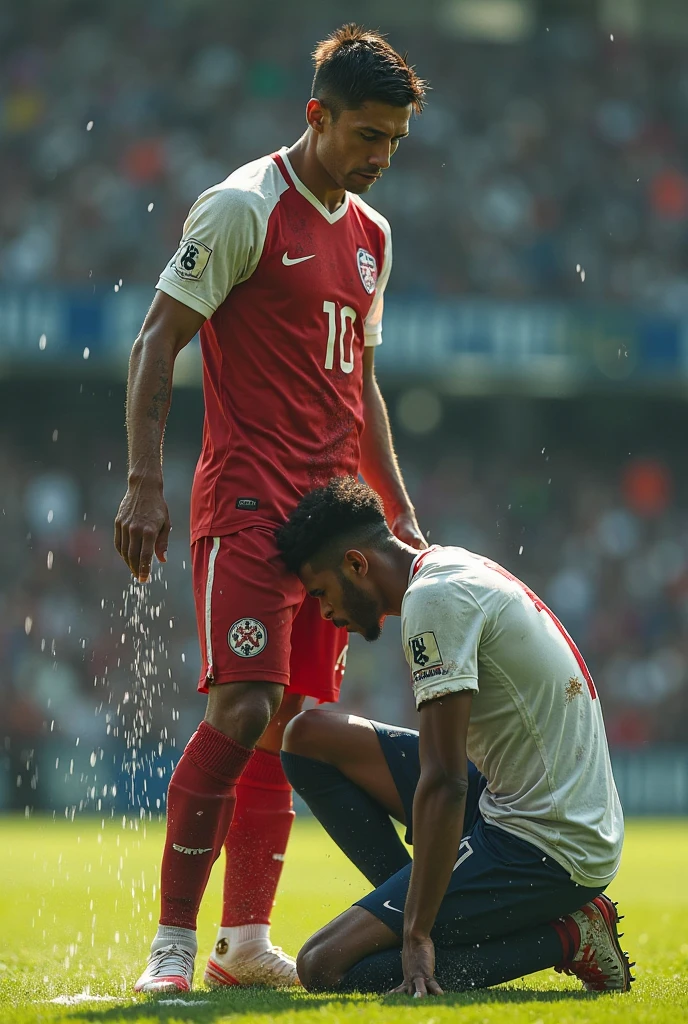 araffes in a black hijab is holding a soccer player, viral photo, hug, celebrate goal, miro petrov, impressive winning photo, hugging his knees, viral image, jamie reid, winning photo, celebration, very emotional, maxim shirkov, by Martin Benka, andrei tarkovski, sergey krasovskiy, award winning shot