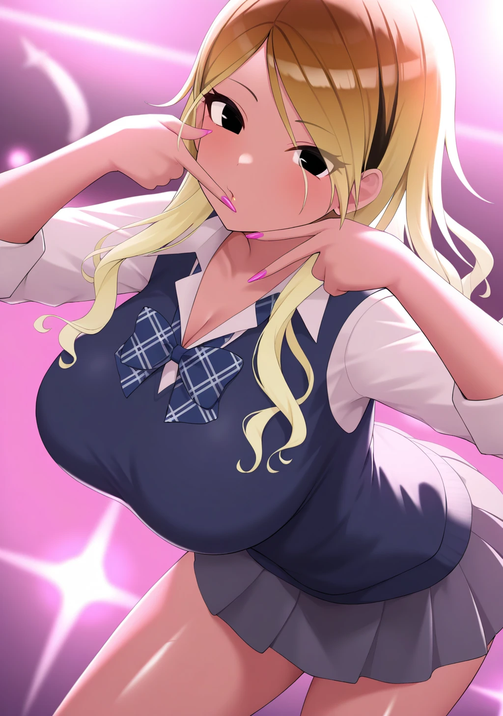 (( close、16K、Highest quality、Attention to detail、Rich skin detail, Browsing Caution、Chubby))、 (Beautiful Eyes), ((Huge breasts、Armpits、Hands behind head、Spreading her legs、Sitting、Sweat、vapor))、 ((Blonde、Light blue lace bra、light blue high leg panties))、(blue eyes、Three white eyes)、((Twin tails、Long Hair、Straight hair)), ((blush))、(Wide Hips、Thick thighs)、((((surprised、Embarrassing))))、((On stage))