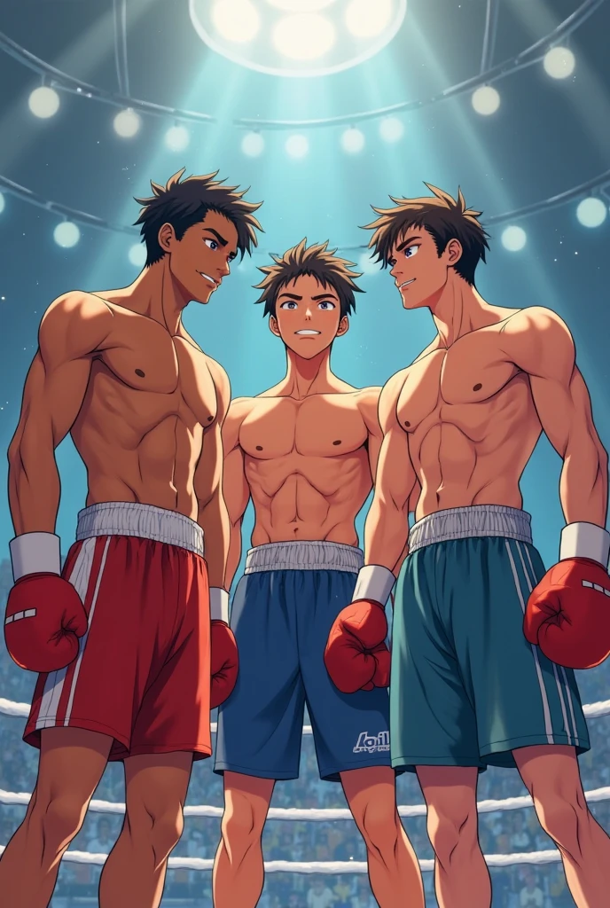 Two boys working out in the gym and the other is flexing to the other boy because he has bigger abs and the other is jealous