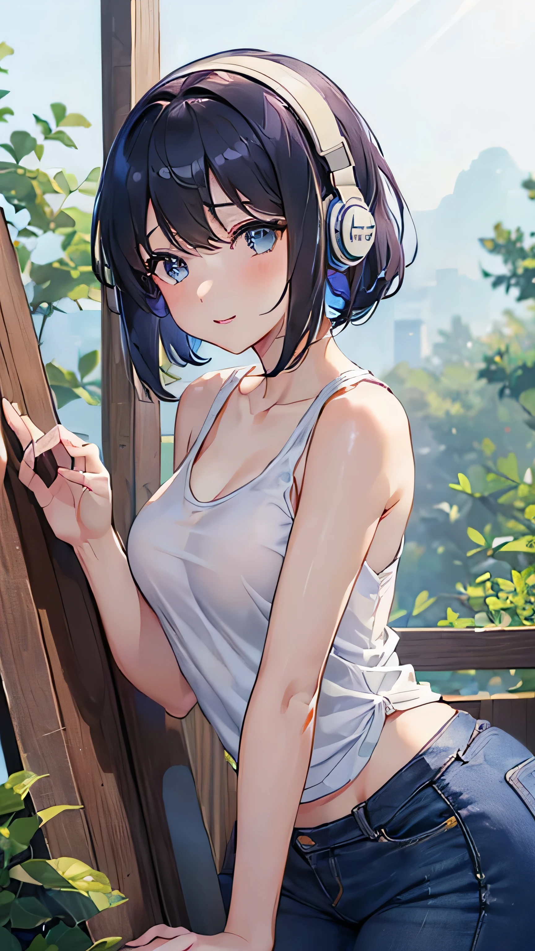 {{{masutepiece}}}, {{{Best Quality}}}, {{Ultra-detailed}}, {{extremely delicate and beautiful}},(nffsw), (Best Quality, in 8K, 32K, masutepiece, nffsw:1.2),elementary student、a photo of a cute girl,8-year-old girl、 of the highest quality, Best Quality, Realistic, Unity, 32k wallpapers, Official art,(Childlike body),(child),(White tank top&Skirt made of denim:1.5),(Tight skirt made of denim)、(a miniskirt)、(white tank tops:1.5),(Gorgeous headphones:1.3),(A big smile:1.3),(Sweaty skin:1.5),(Juvenile body),(Unripe々Shishi Body)、Black hair,(Very short hair:1.3),,(,(Full body:1.2),(skirt lift by yourself :1.7),(white panties:1.3),(Sexy panties made of cotton)、(Panties with a small area)、(Mid summer:1.5),(Angle from below:1.5),(Spread legs)、(clean legs)、childishオマンコ、オマンコthe shape of the is clear、rather small breasts、flat breast、{{Tank top is sheer}}、{The tank top is wet}、{Thin shirt}、{Thin panties}、{Panties are wet}、{ Papillae visible through clothes}、{Pink papillae}、the areola is large 、オマンコThe shape of the、{{pointed Nipple}}、オマンコthe shape of the is clear、{Panties that dig into the crotch}、{Panties that dig into the buttocks}