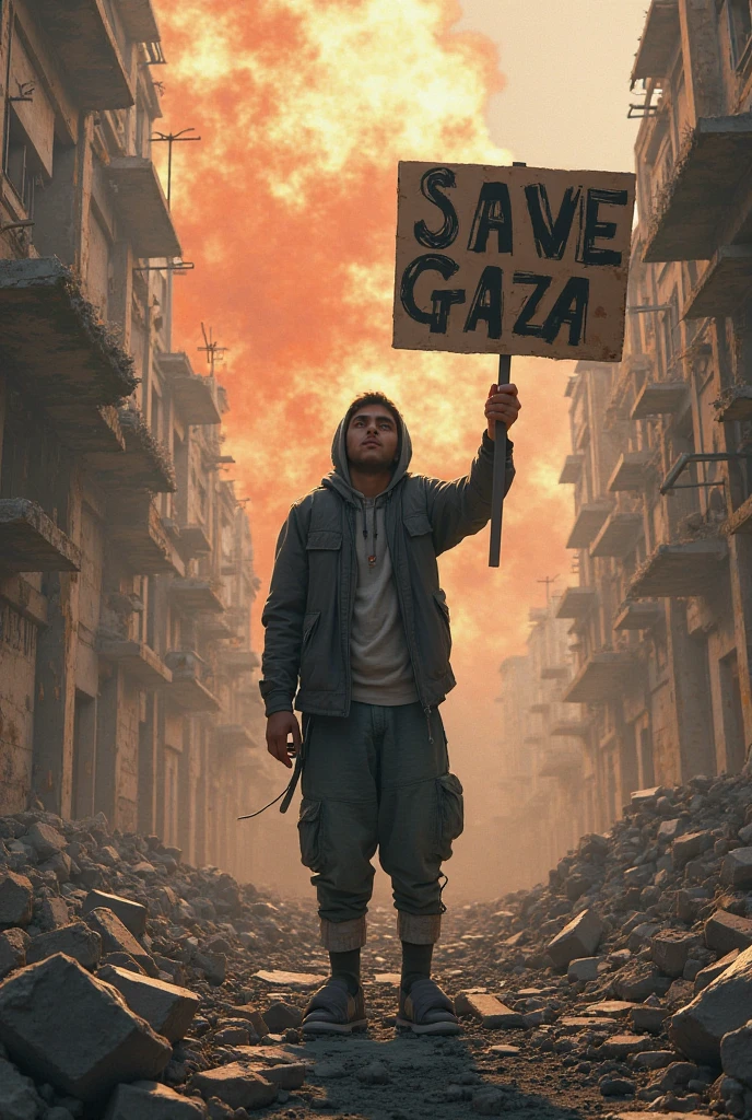 UHD, 4k, ultra detailed, cinematic, a photograph of a lifelike-realistic-lookalike dirty poor skinny thin male Palestinian with messy hair, wearing broken glasses and a dirty torn nanocarbon mesh    dark blue    cyberpunk neon pattern circuitry-enhanced shorts,  cyber-space leather jacket,    with Palestine flag color guide, open mouth, angry, emotional, Perfect Hands, raising hand holding a (Palestine flag) to the sky, solo, facing up, looking up at sky, in a damaged burning ruin of middle-east war field, outdoors, Fish-Eye Lens , Luminescent Paint, intense shadows, depth of field  <lora:Perfect Hands v2:1> <lora:DetailedEyes_V3:0.8> <lora:add-detail-xl:0.6> <lora:!action-sdxl-V0.5:1> <lora:PalestineFlagSdxl:0.8> <lora:emotional:0.8> , epic, beautiful lighting, inpsiring