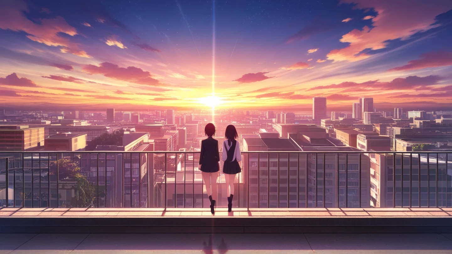 Panorama, Low - Angle, (Lovers' style), (Lover's point of view, The closed arms of a lover), (alone:2, 18, Beautifully detailed sexy body), (Beautiful asymmetry:1.3 Bangs, Messy bun) (Black hair is the easiest to grow、Very long hair) (Sexy sadist girl, Beauty, detail, moisture, red eyes), (Sexy glossy pink lips, Open your mouth, Smile, Big Breasts), Wearing a very beautiful yukata with double exposure morning glories) break, Night summer festival dance event, Many small prayer paper balloons in the background, break, Perfect Anatomy, masterpiece, Highest quality, 16K, Beautiful details night, Utopian performance.