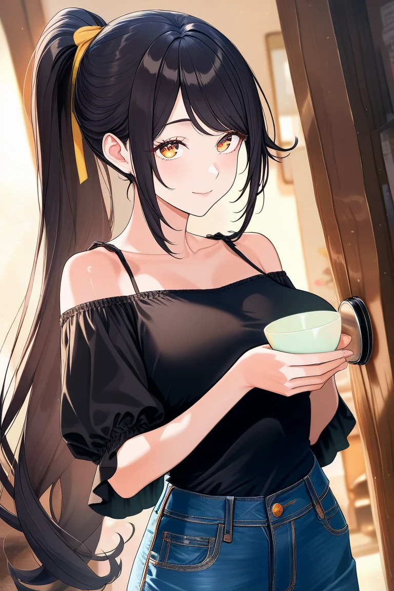 masterpiece、highest quality、Very detailed、An illustration、Beautiful fine details、One Girl、cute、Detailed landscape、Training Room Background:1.4、black Hair、Braided Ponytail、Red camisole、((A cup breasts, Tank top showing underboob:1.3))