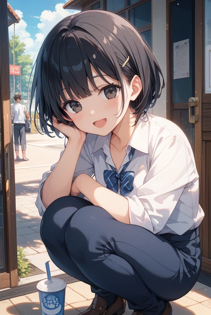 (((10-year-old girl, Short Bob, facial, , ?????:1.3))), (face:1.4), 幼いface, Round eyes, スキニー10-year-old girl, Black Hair, short hair, good, blush, Sit on the toilet, Shocked, sense of awe, score_9, score_8_wonderful, score_7_wonderful, highest quality, masterpiece, 4K, No fixes, Perfect lighting, evaluation_????????, so beautiful, Official Art, Movie angle, Cinema Lighting, Very detailed, wonderful, finely