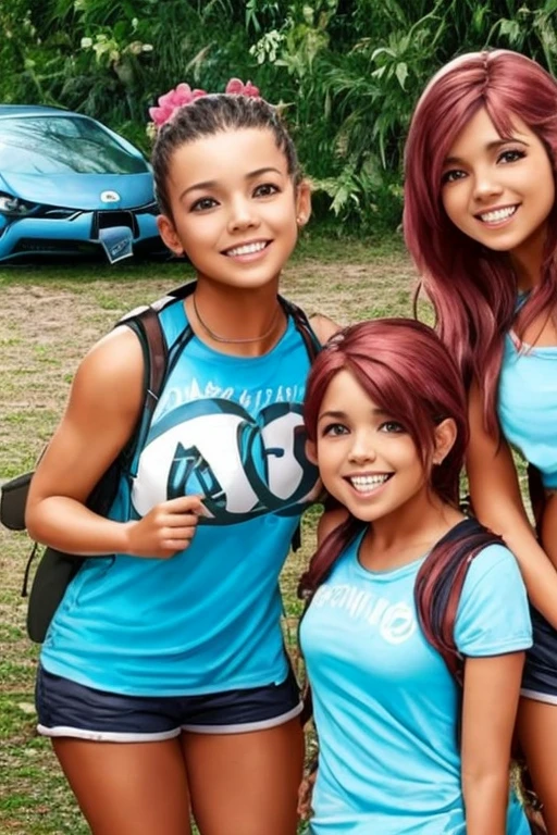 three girls KIDS 10 YEARS OLD with long red hair and red wigs posing for a photo, cabelo vermelho brilhante, cabelo laranja brilhante, longo cabelo vermelho brilhante, cabelo infravermelho, menina cabelo vermelho, pele laranja e cabelo ardente longo, cabelo como fogo, Red hair and attractive features, cabelo de fogo longo, cabelo laranja longo, Perfect Android girl family, por Bernardino Mei, cabelo vermelho ardente