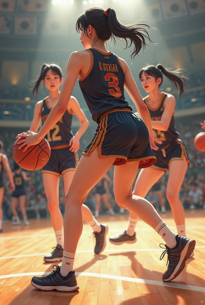 Hen playing basketball --auto