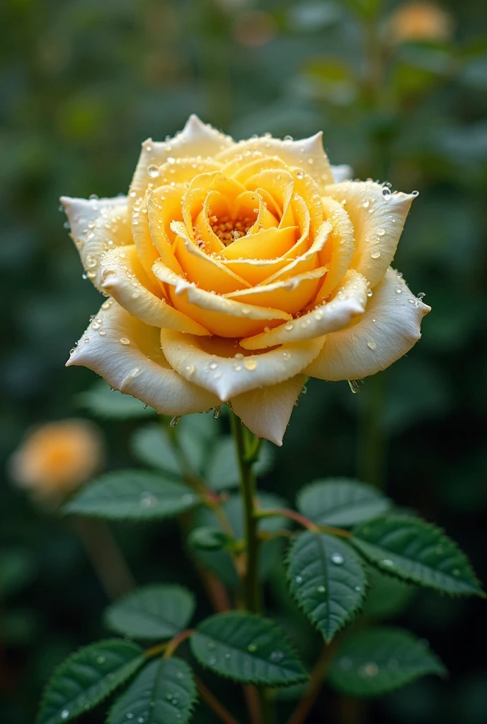 macro photography, drops of dew on the petals, dark blue rose, morning dew, golden hour, god rays, Hyperrealistic art cinematic film still photography in the style of detailed hyperrealism photoshoot. [Entire scene is surrounded by mist, evoking a mysterious and eerie atmosphere. The lighting is dark and atmospheric, with smoke adding a touch of sinister ambiance. Best quality image, HDR enhancement, showcasing the utmost level of detail and realism, full body shot:1.5]. [8K, Best Quality, Ultra High Resolution, (highly detailed CG unity 8k wallpaper), (best photo), (best shadows), isometric 3D, octane rendering, ray tracing, highly detailed, (Best quality, 4K, 8k:1.2), absurdity, ultra detailed, (realistic, photorealistic, photorealistic:1.37), complex parts, HDR, (complex parts:1.12), (hyper detailed, hyper realistic, Soft lighting, spicy:1.2), (complex parts, Hyper detailed:1.15). Blurred foreground. (backlit), masterpiece, high quality, brightness, chromatic aberration, foggy smoke, shadows, contrast, clear sky, (warm hue, warm tone), high details, natural reflections].