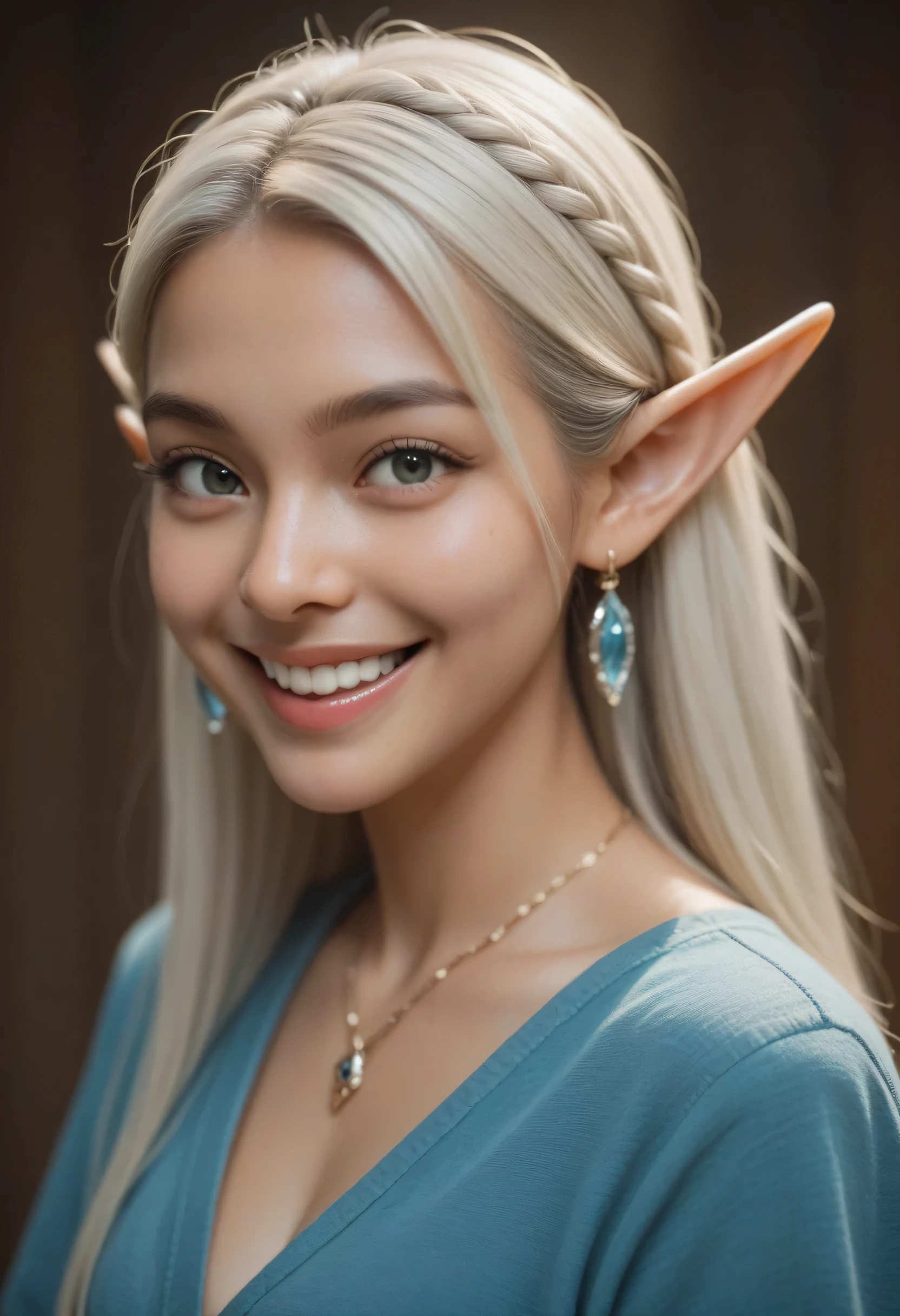 A sacred and enchanting dark elf, Fearless smile