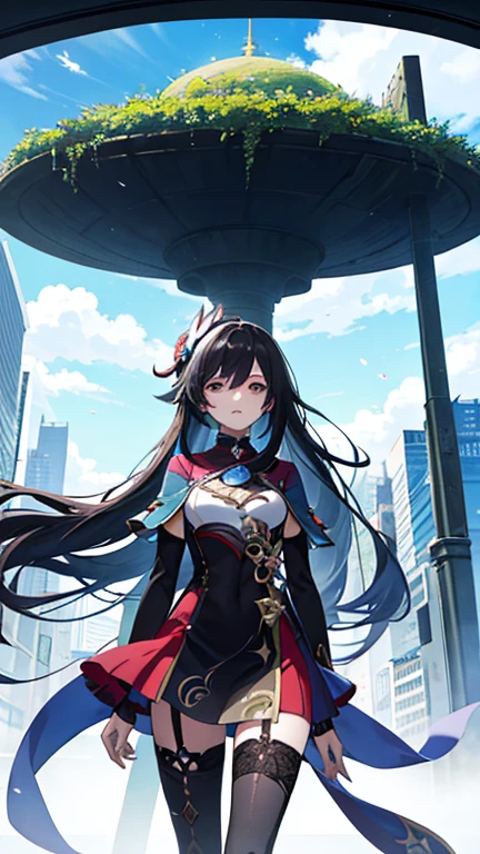 (shylily/(Twich/):1.5),(masterpiece:1.2),(best quality:1.2),, (1girl:1.3),A woman with a sword and wings stands in front of the city,Detailed key animation art, Red Armor, Popular on artstation pixiv, Anime epic artwork, Cool Anime 8K,