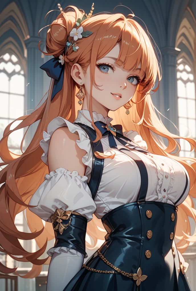 Girls wear skirts，It's a perfect face，scantily clad,Willow waist,(actual, realistically), (Ultra-high resolution), (depth of fields),Striped hair,Thigh thick,view the viewer , insanely details, Complicated details, Skeleton costume,(Lop), Lower chest Skeleton costume,Shiny holographic Skeleton costume:1.1 , Large breasts droop,Blonde hair,Redlip ,see-through skirt，(((8K，winning artwork，dynamicposes)))，