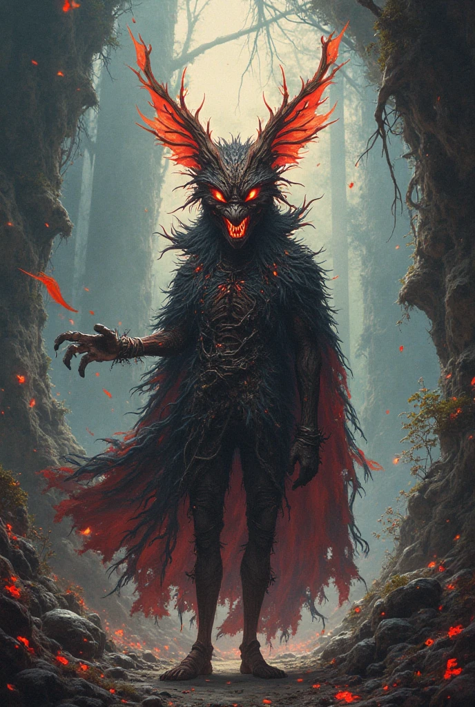 Under the twisted boughs of the cursed Hollowwood, two sinister figures lurk in the shadows. These skinwalkers, malevolent shapeshifters of ancient legend, are cloaked in the remnants of tattered, dark robes that barely conceal their grotesque transformations. Their eyes, glowing with an unnatural, predatory light, scan the moonlit forest with a hunger that chills the very air.
The first skinwalker, tall and gaunt, shifts seamlessly between human and beast, its features contorted into a horrifying blend of man and wolf. Its hands, tipped with elongated, razor-sharp claws, glisten with the blood of its latest victim. A twisted smile reveals rows of jagged teeth, ready to tear into flesh once more.
The second skinwalker, shorter but equally terrifying, adopts the guise of a monstrous raven. Its wings are tattered, yet powerful, and its beak is sharp enough to pierce armor. Feathers dark as midnight rustle ominously as it perches on a low-hanging branch, ready to swoop down with lethal precision.
The forest around them is alive with an eerie, unnatural energy. Trees with gnarled trunks and twisted branches seem to reach out like skeletal hands, while the ground is littered with bones and remnants of ancient curses. The air is thick with the stench of decay and the faint, haunting whispers of lost souls.
In the distance, a flickering light from a lone traveler’s campfire offers a brief respite from the oppressive darkness, unaware of the predators that circle just beyond the glow. The skinwalkers exchange a silent, knowing glance, their next target decided.
What dark rituals birthed these creatures? What ancient evil do they serve in this medieval realm? This AI-generated image captures the haunting and malevolent presence of skinwalkers in the foreboding woods of a dark medieval fantasy.